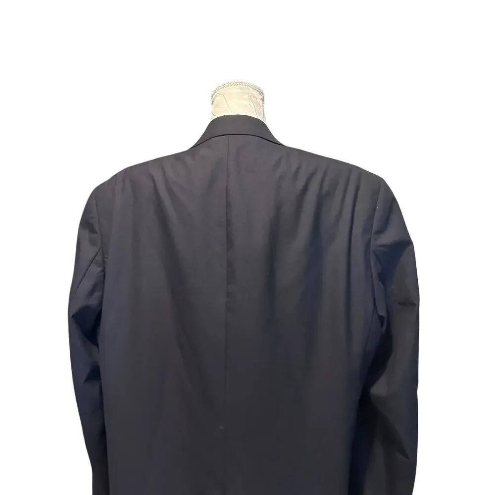 Lauren Ralph Lauren Vintage 90s Navy Blue Wool Two Button Blazer Mens 50R